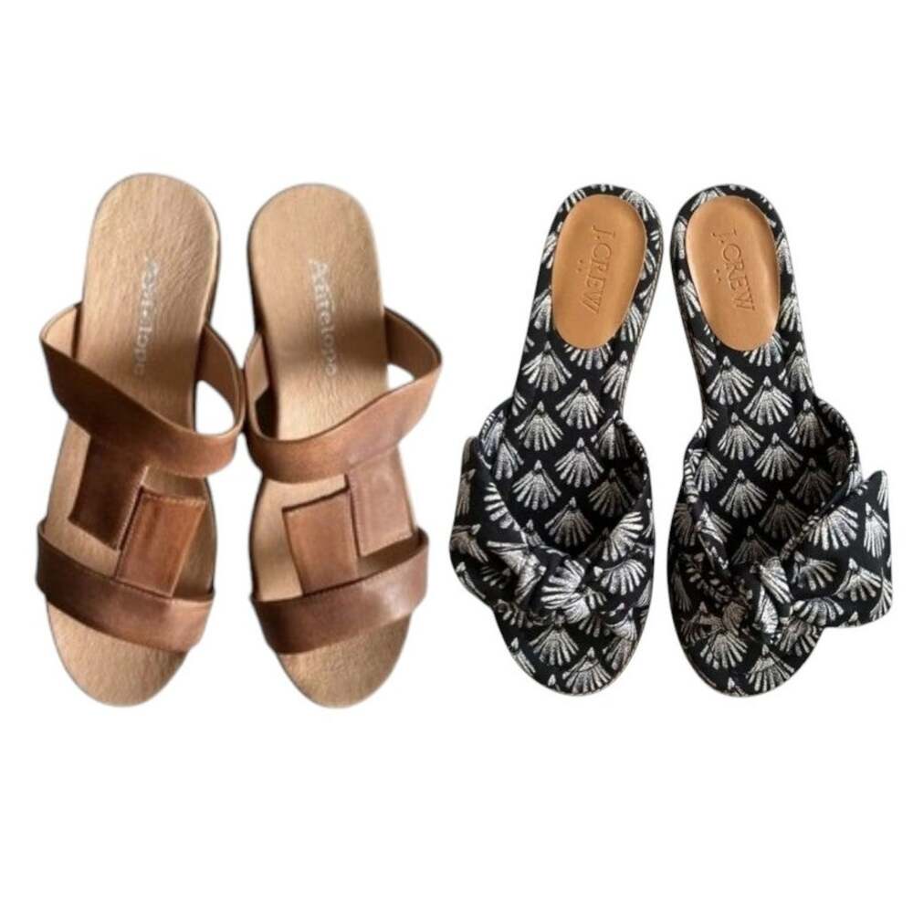 Lot 2 J.Crew/Antelope Slide Sandals, US7